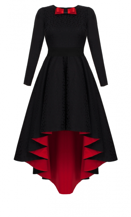 Платье "Бенита" черное с красным, мини