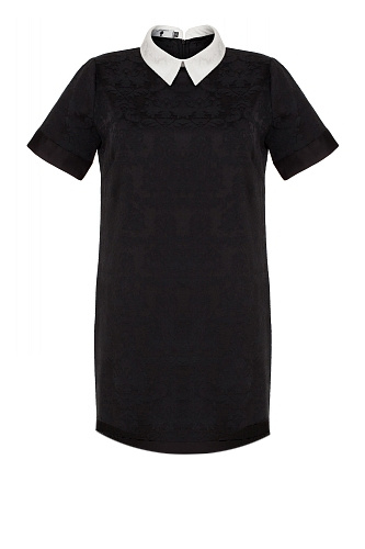 Платье "Миа", черное, белый воротник, РОСТ 175