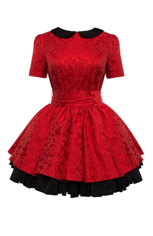 Платье "Рафаэль" красное с черным, мини