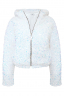 Бомбер - пуховик (куртка) "Гретэль" белый, пайетки мультицвет
