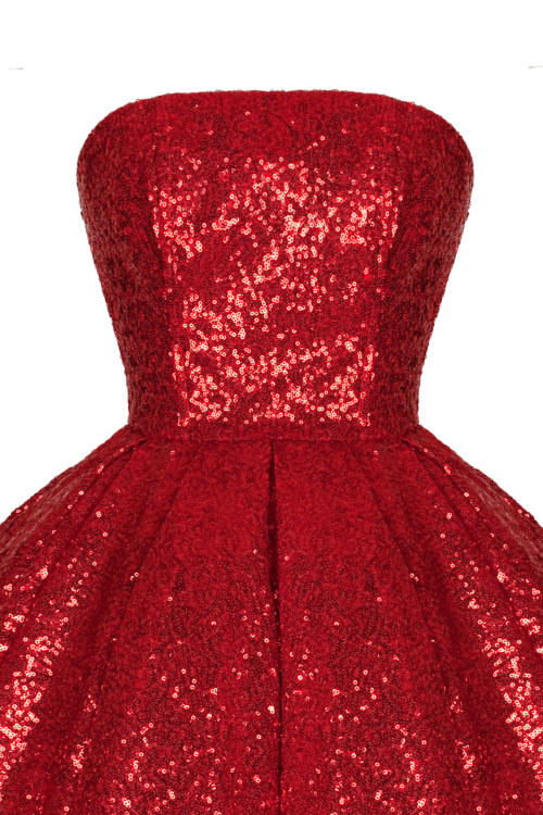 Платье "Амелия" красное, пайетки, мини