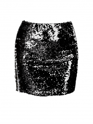 Юбка "Ронни" черная, черные пайетки (38 см)
