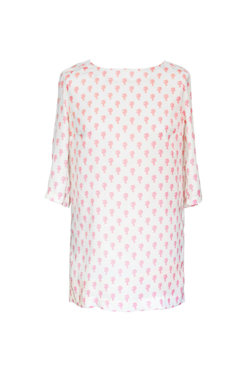 Блуза "Лова" белая с розовыми лого