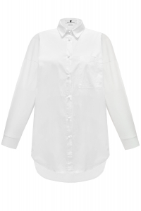 Рубашка - туника, блуза &quot;Лэрри&quot; белая, удлиненная