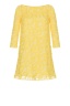 Платье "Дебора" желтое, кружево сердечки, мини