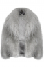 Шуба (полушубок) "Николет" серая, мех лама (натуральный), мини 60 см