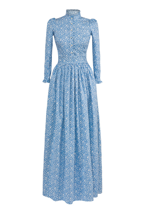 Платье "Камея" голубое макси